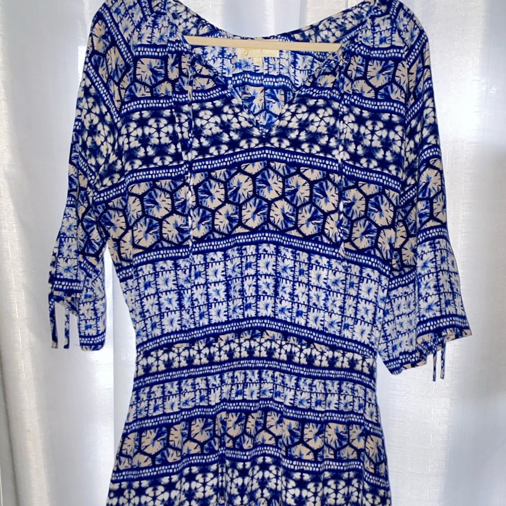 Blue & white Yumi Kim drop waist dress
